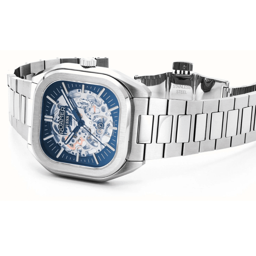 Roamer Mechano Men's Skeleton Watch (Blue & Silver) - 985986-41-45-20 - Image 3