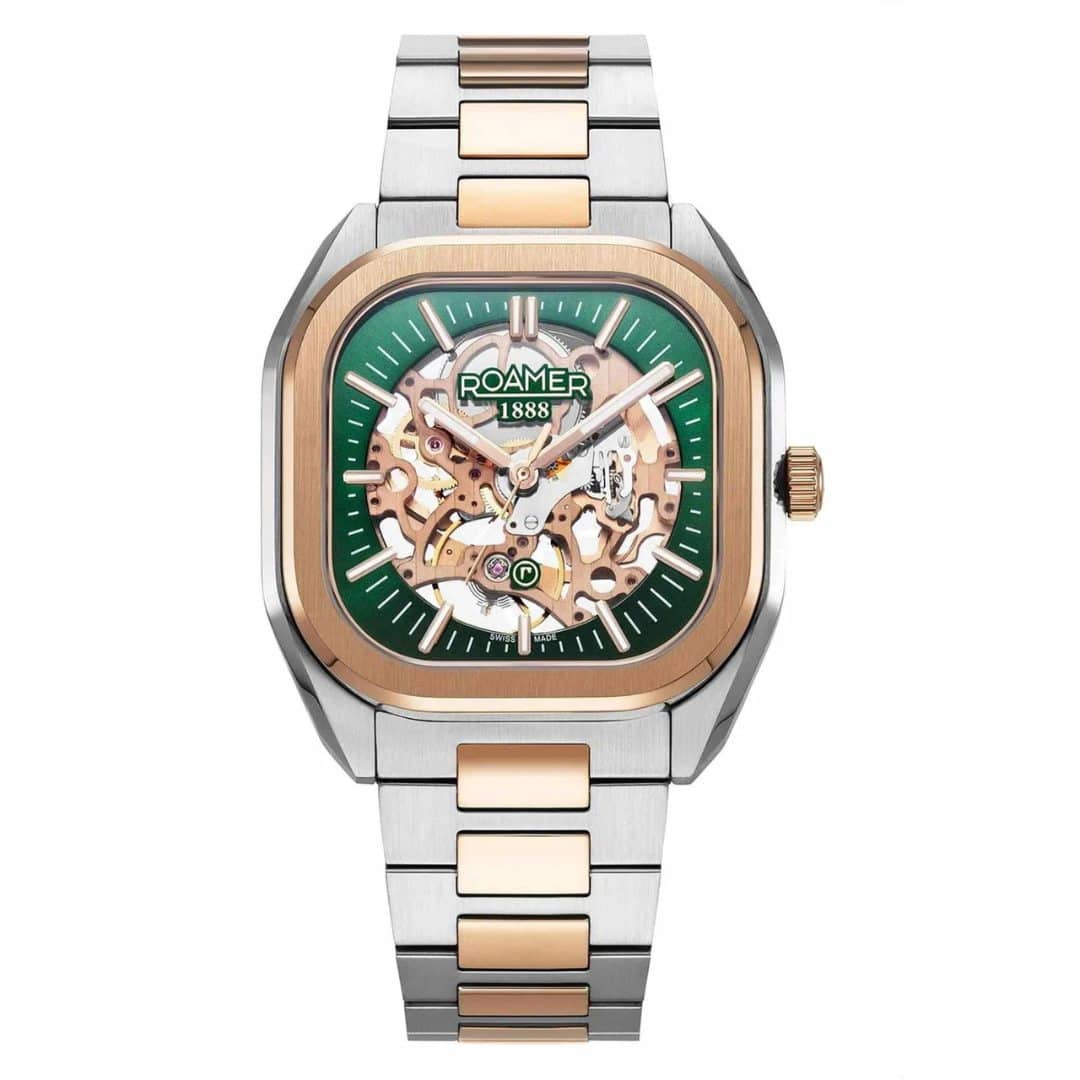 Roamer Mechano Men's Watch (Two Tone & Green) - 985986-49-75-20