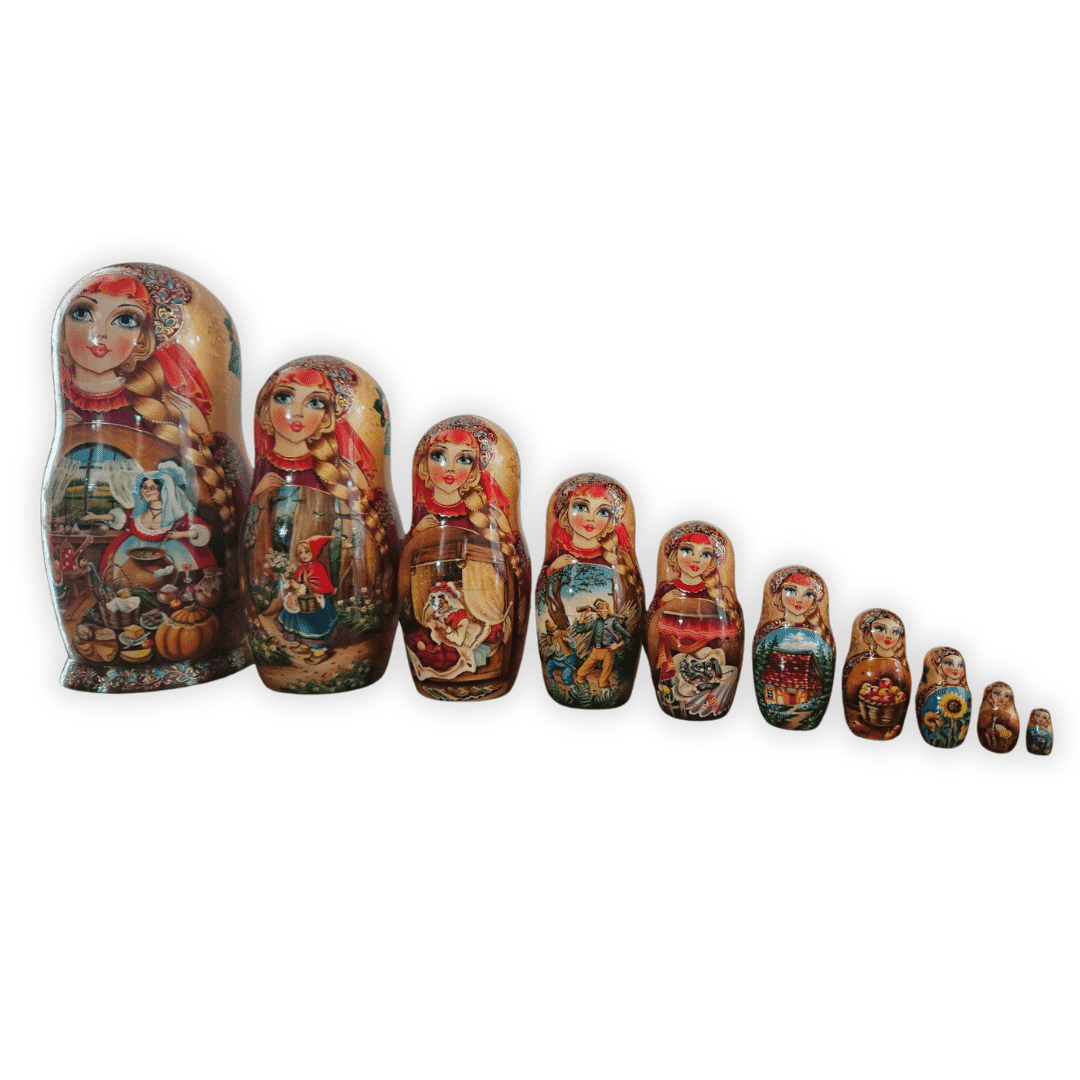 Limited Edition Little Red Riding Hood 10 Piece Matryoshka Doll Set - Matry13