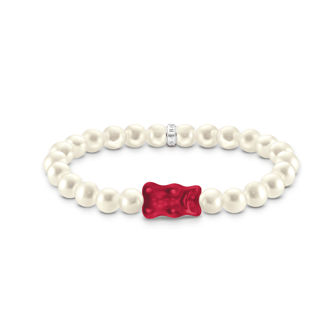 Pearl bracelet Strawberry red Goldbear