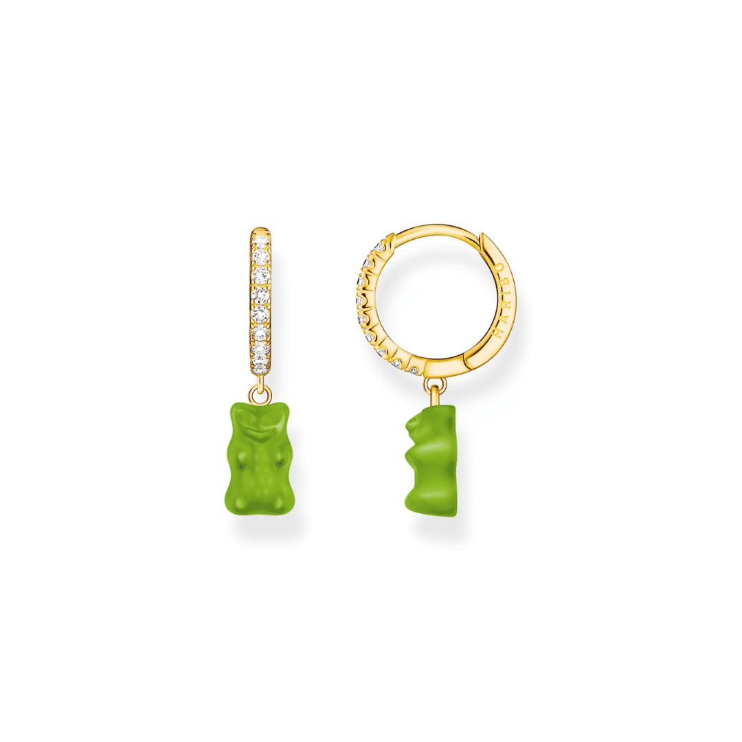 Hoop Earring Set with Green Goldbears