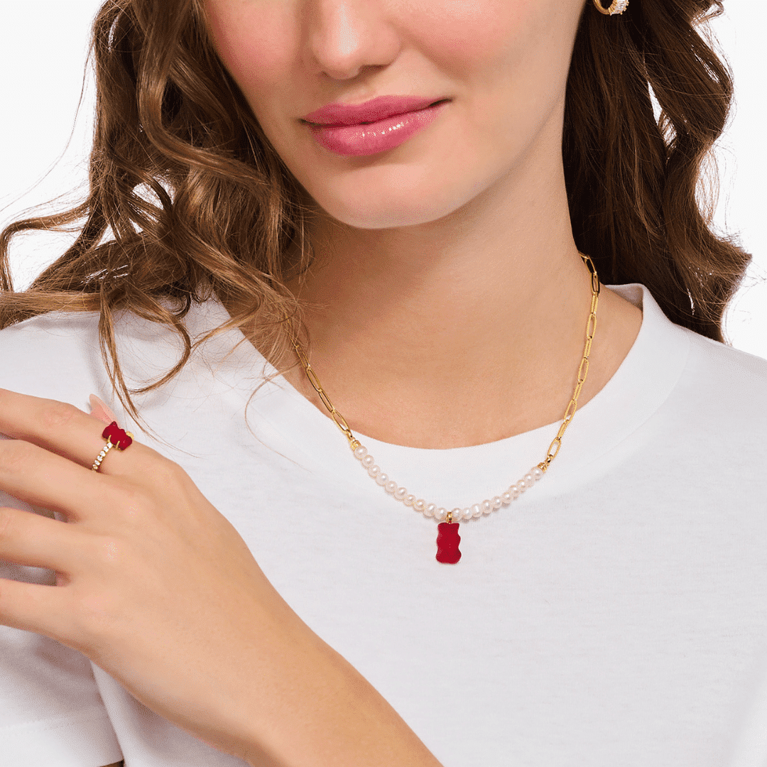 Gold-plated Necklace Strawberry Red Goldbear - Image 2