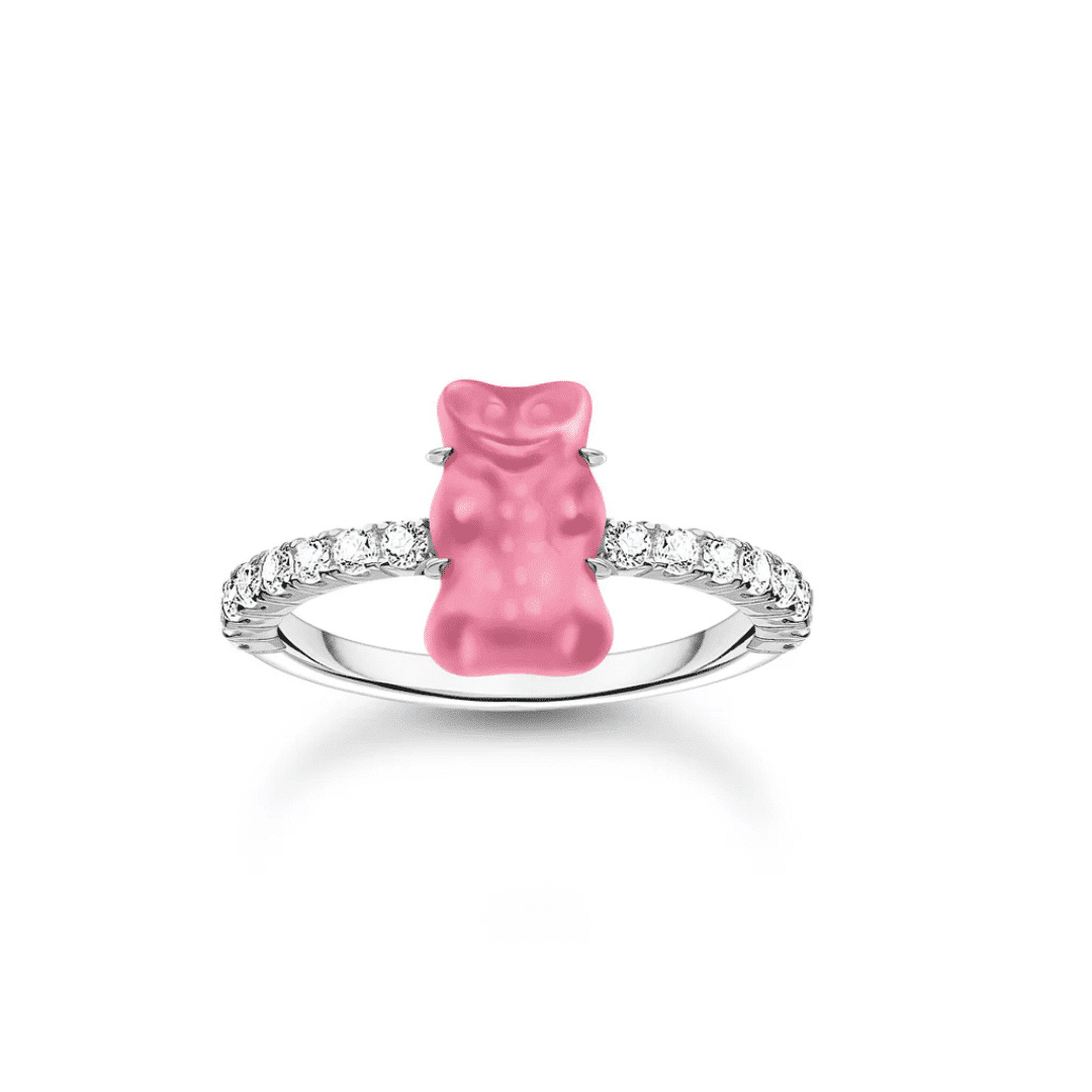 Ring with Pink mini Goldbear