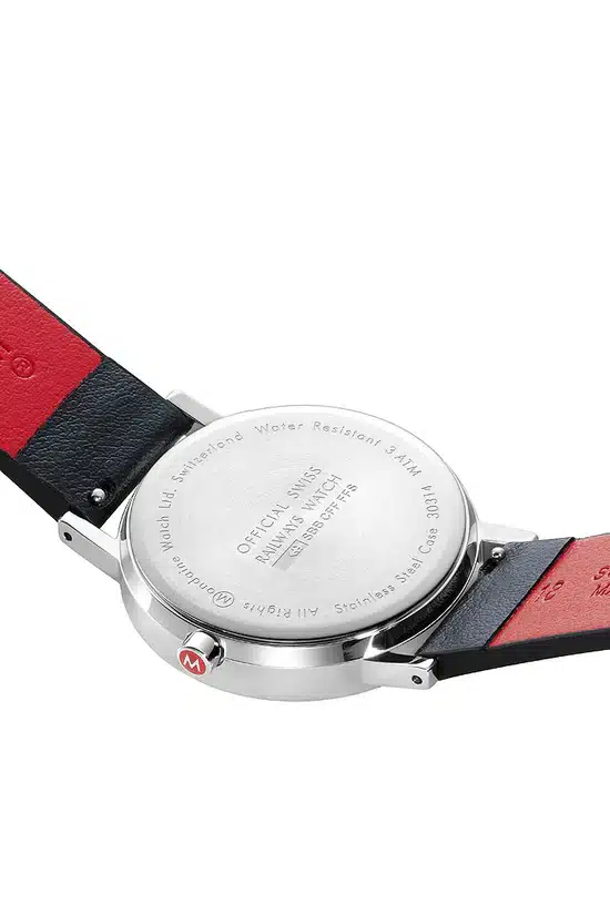 Mondaine Official Swiss Railways Classic Watch with Vegan Grape Leather Strap - Image 3