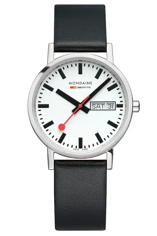Mondaine Official Swiss Railways Classic Watch with Vegan Grape Leather Strap
