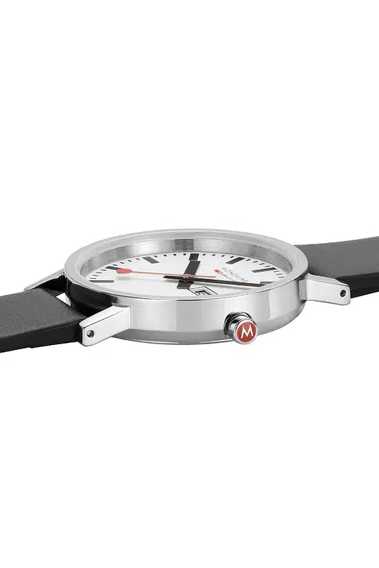 Mondaine Official Swiss Railways Classic Watch with Vegan Grape Leather Strap - Image 3