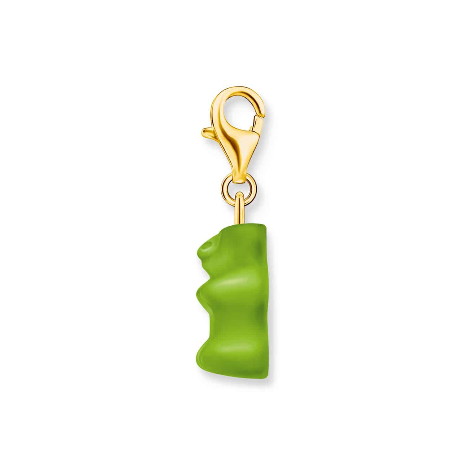 Gold-plated Charm Pendant Apple Green Gold Bear - Image 3
