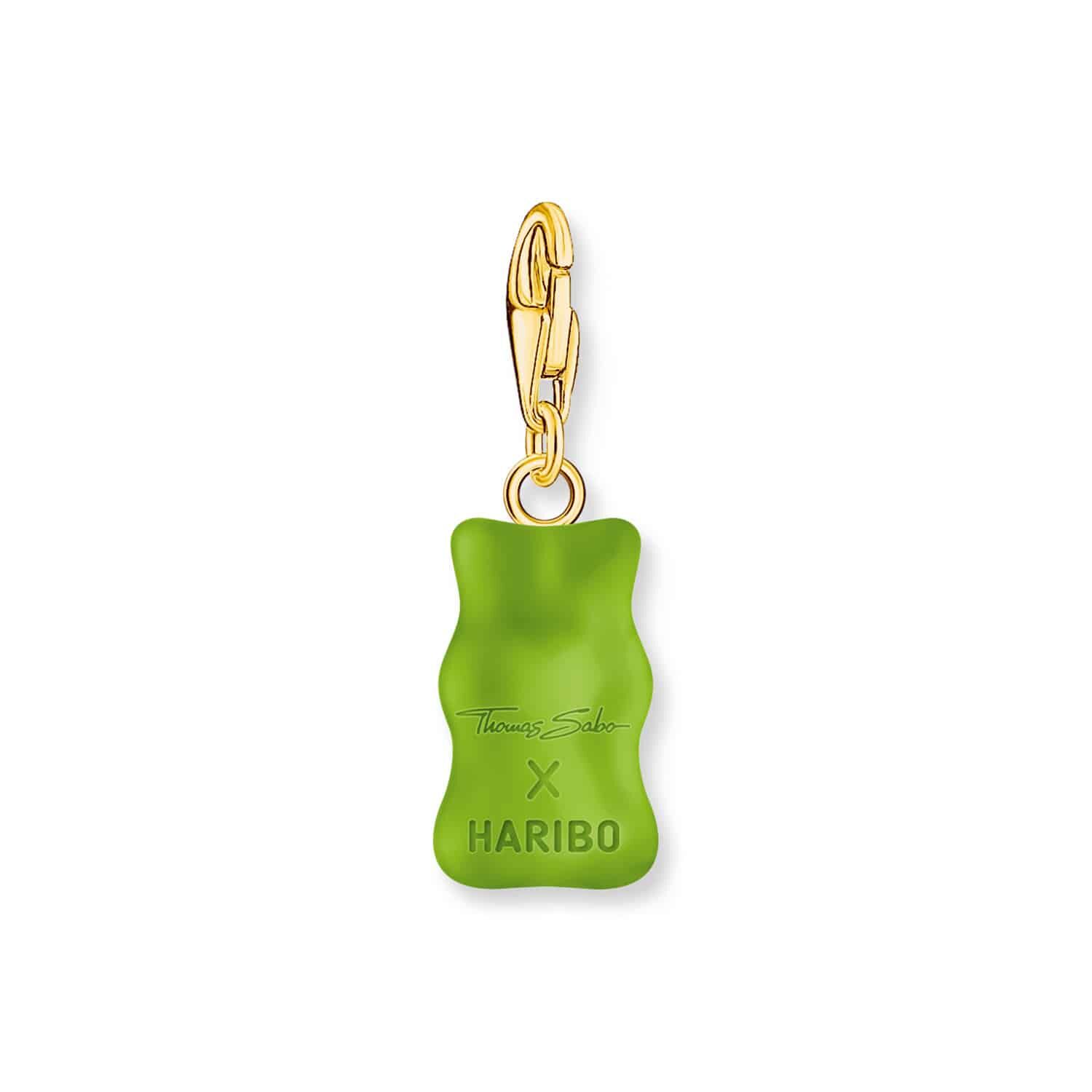 Gold-plated Charm Pendant Apple Green Gold Bear - Image 2