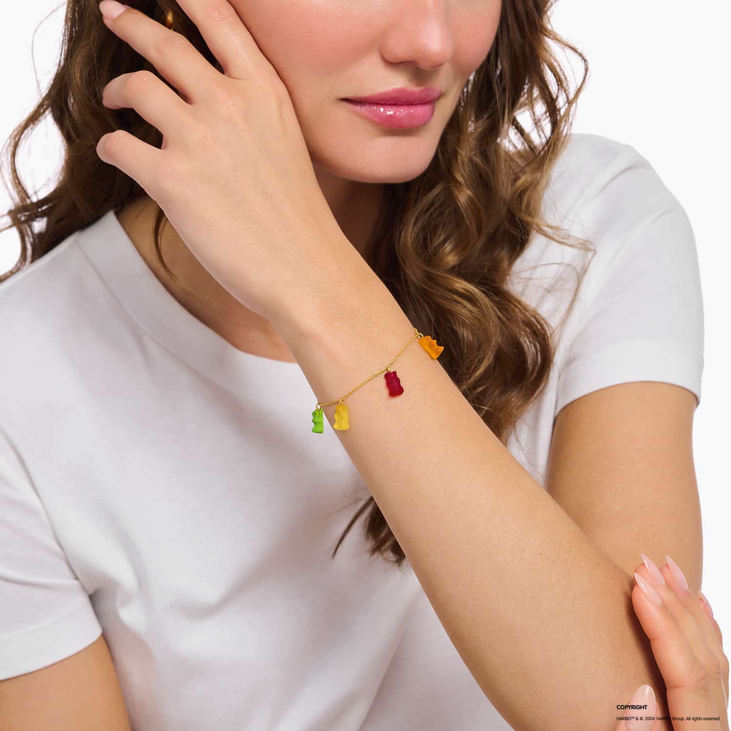 Gold Bracelet with Colourful Goldbears - Image 2