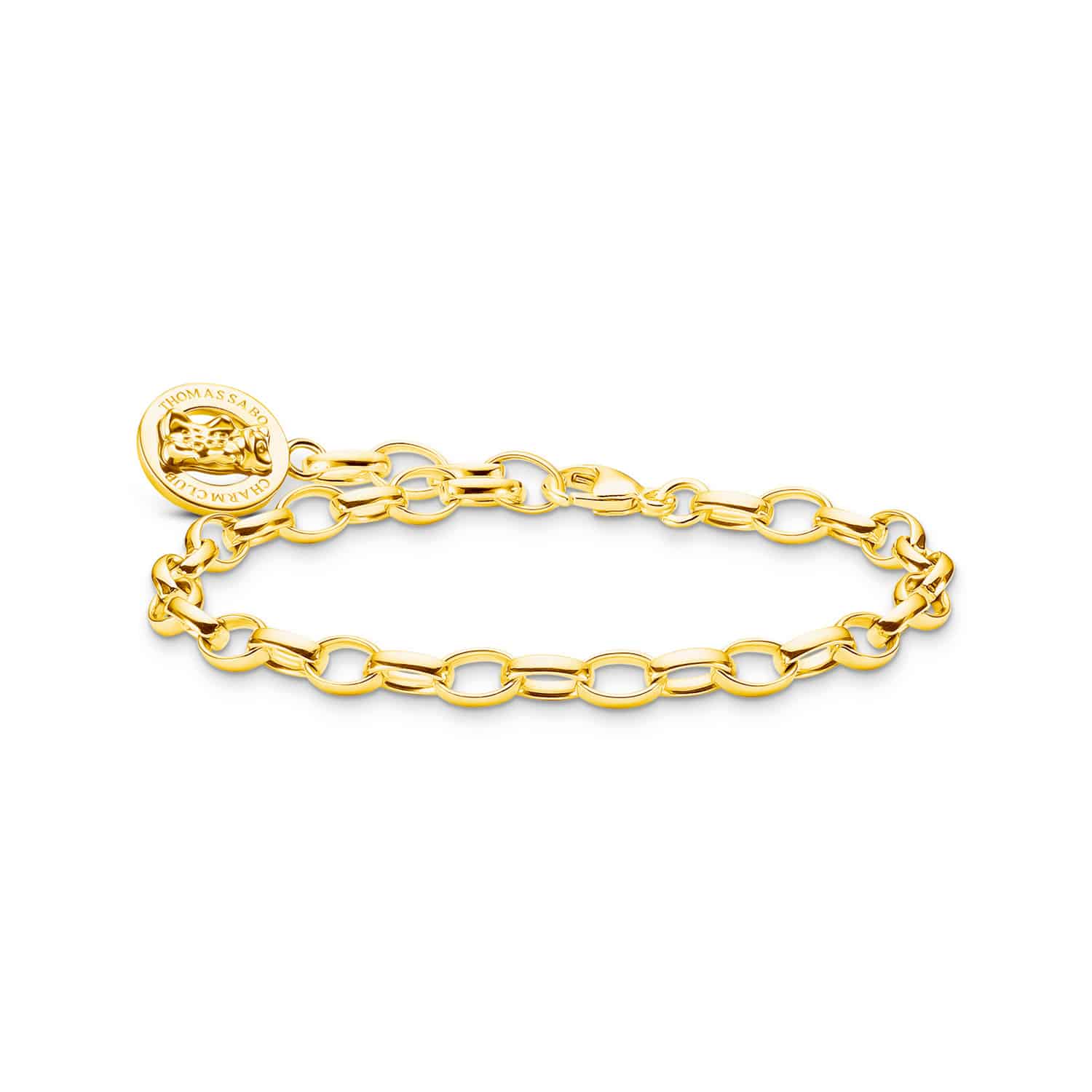 Gold Charm Bracelet with Gold Bear Logo Ring