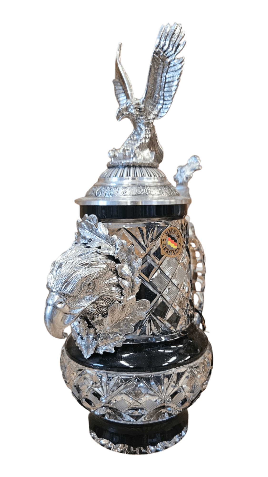 Lord of Crystal Black Majestic Eagle Stein