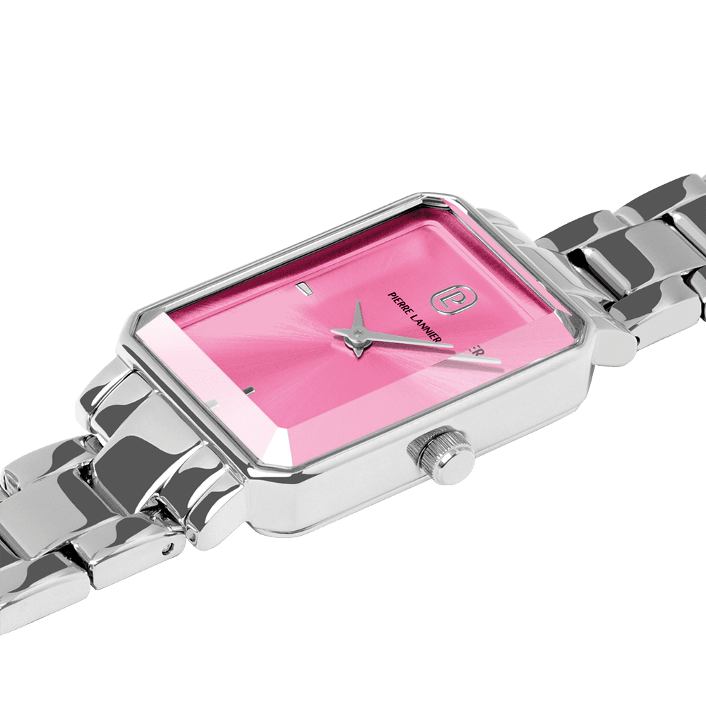 Ariane with rose dial and silver steel strap - 005P651 - Image 2