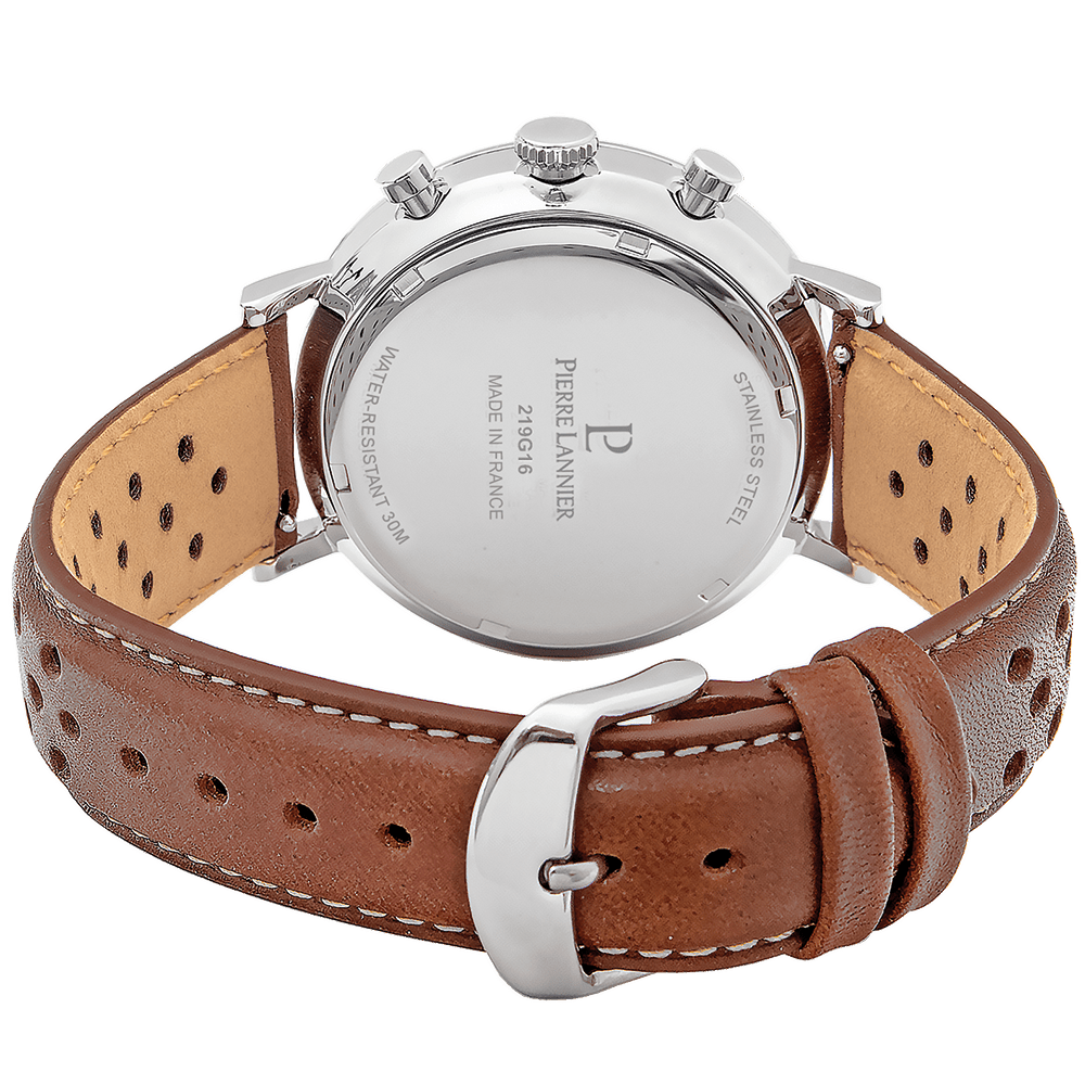 Baron with green dial and brown perforated leather strap - 219G164 - Image 4