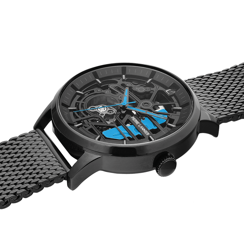 Caliper with black and blue dial and black mesh strap – 345A469 - Image 2