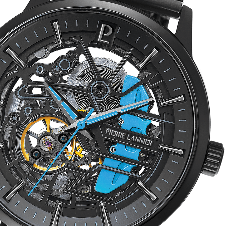 Caliper with black and blue dial and black mesh strap – 345A469 - Image 3