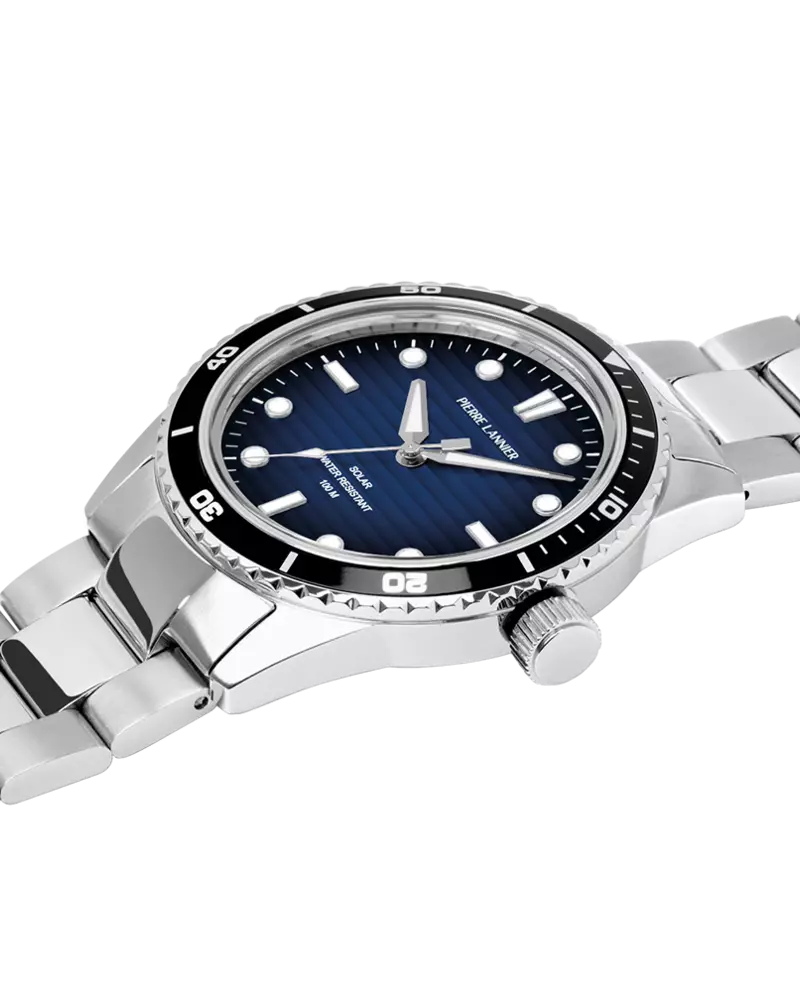 Men Watch INTI Blue Dial Silver Stainless Steel 22 MM Strap Reference 244H161 - Image 2