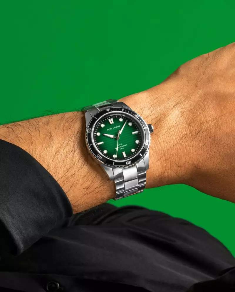 Men Watch INTI Green Dial Silver Stainless Steel 22 MM Strap - 244H171 - Image 4