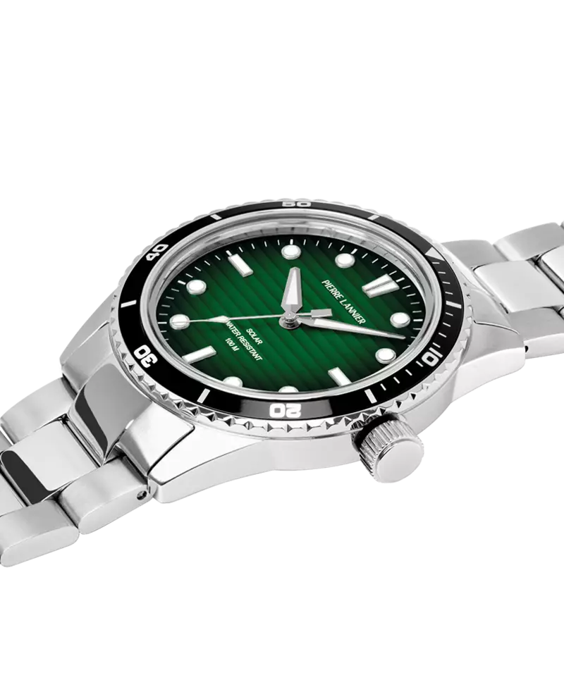 Men Watch INTI Green Dial Silver Stainless Steel 22 MM Strap - 244H171 - Image 2