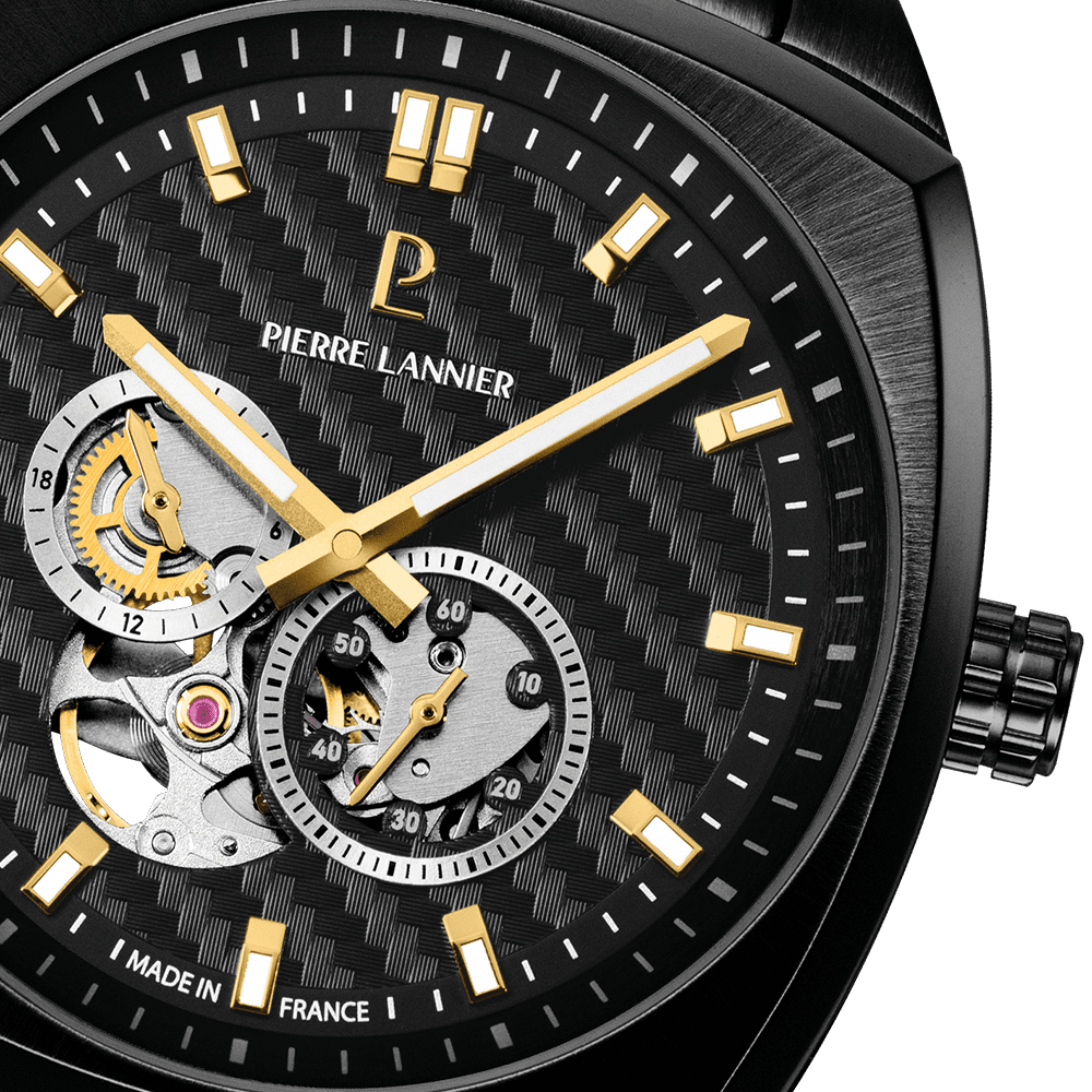 Men Watch ARCADIUS Black Dial Black Stainless Steel 22 MM Strap- 329G439 - Image 2
