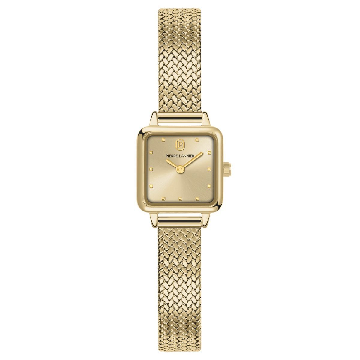 Pierre Lannier Neora Women's Quartz Watch, Gold Dial, Gold Mesh Strap 059H542