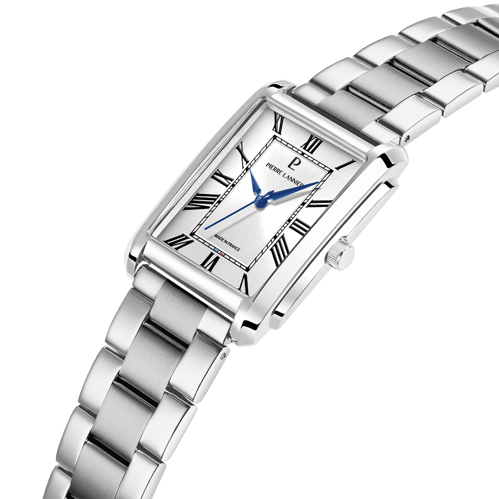 Pierre Lannier Empire Men's Quartz Watch, Silver Dial, Silver Steel Strap 213F121 - Image 2