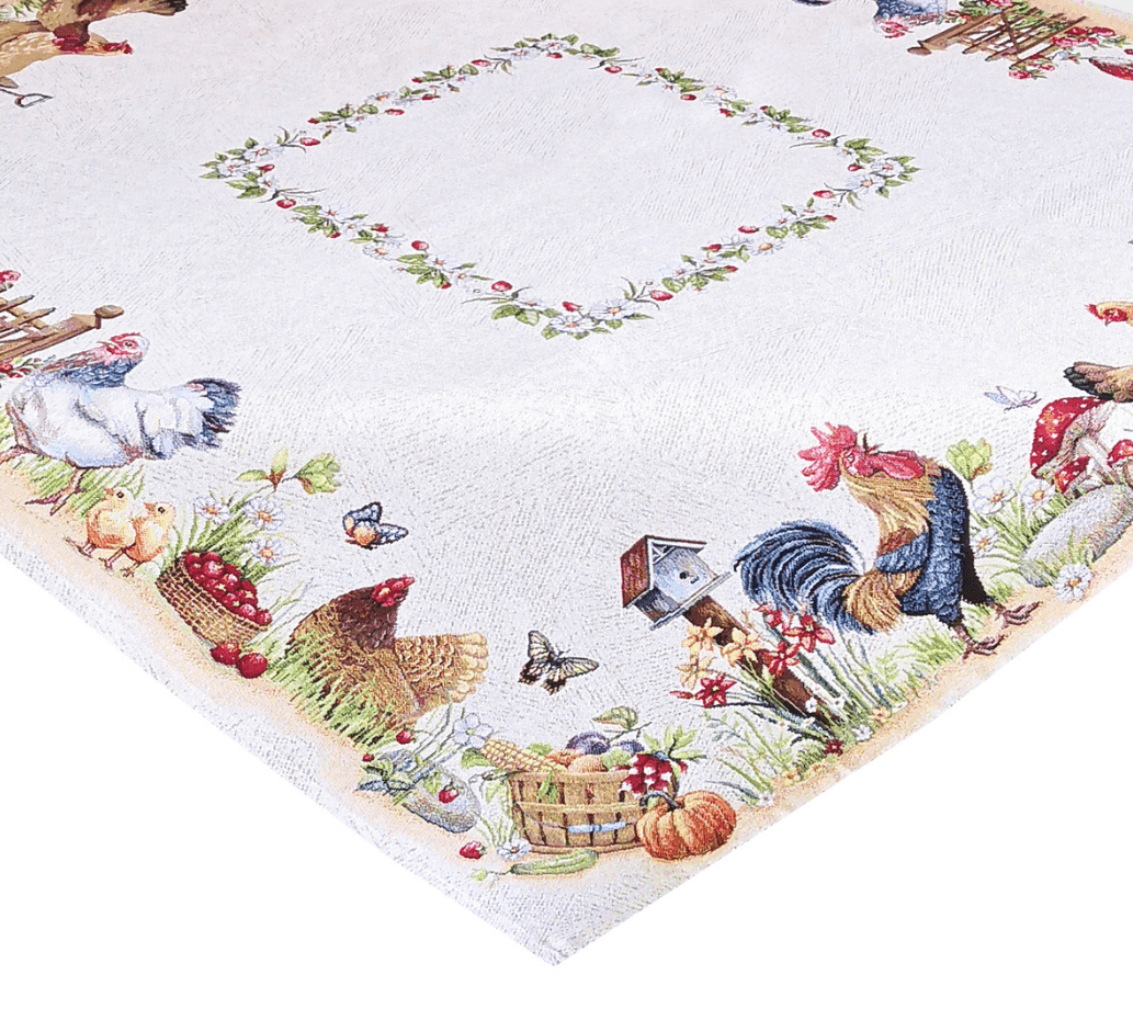 Flock of Chickens Table Cloth 97cm x 97cm