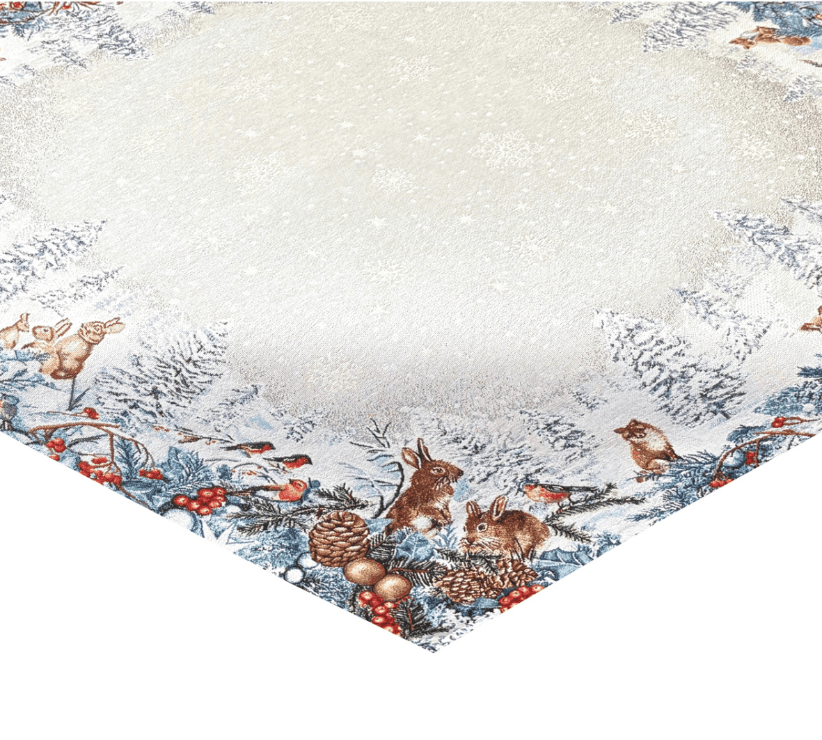 Animals in the Winter Forest Table Cloth 97cm x 97cm
