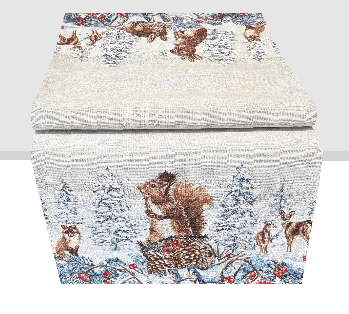 Animals in the Winter Forest Runner 40cm x 135cm