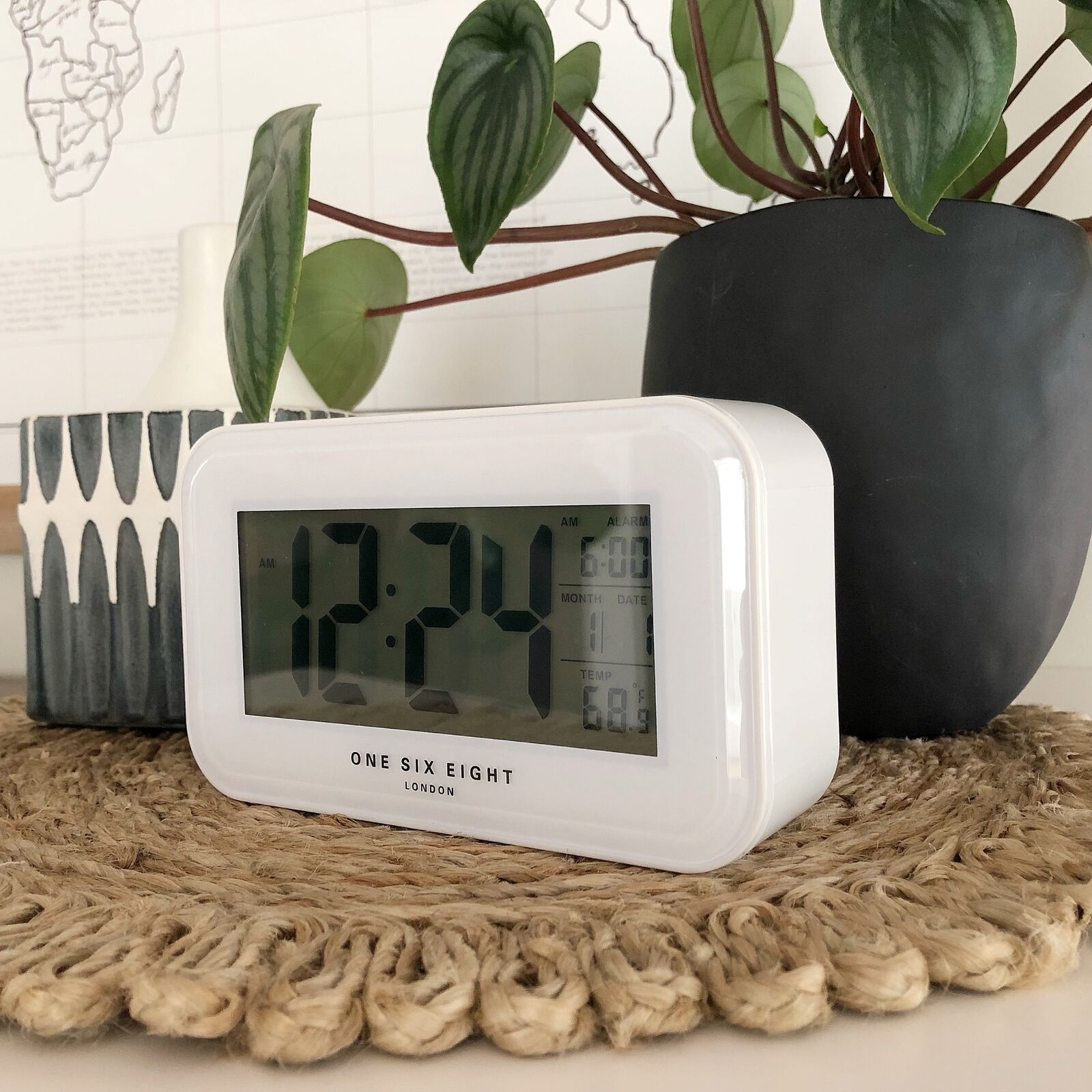 RIELLY White Digital Rectangle Alarm Clock - Image 2