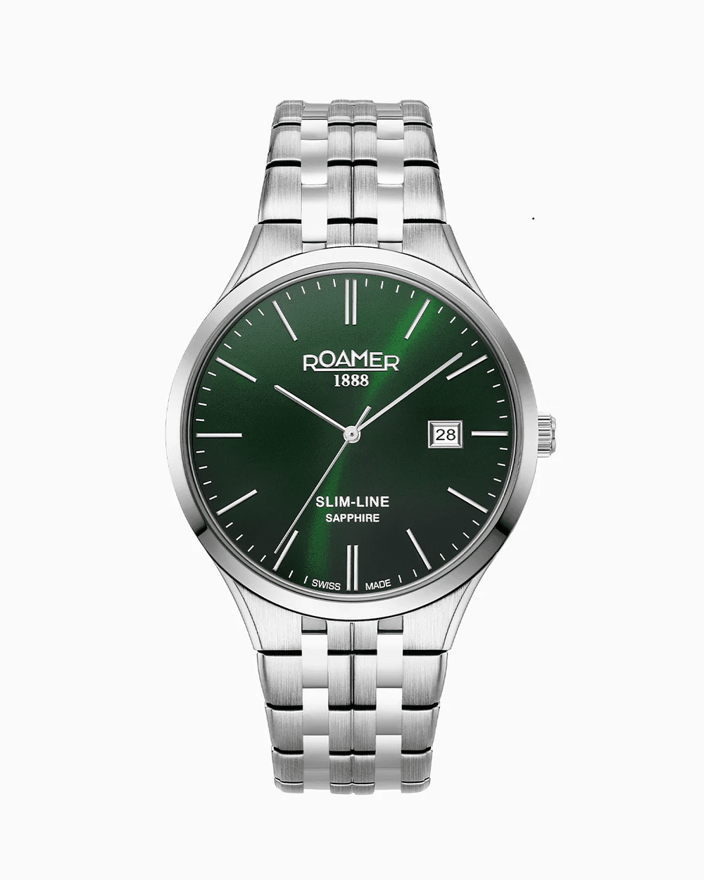 Roamer Ladies Classic Slimline (Silver & Emerald Green) - 512833 41 75 20
