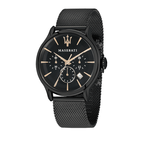 EPOCA 42mm Black Steel Mesh Watch - R8873618006