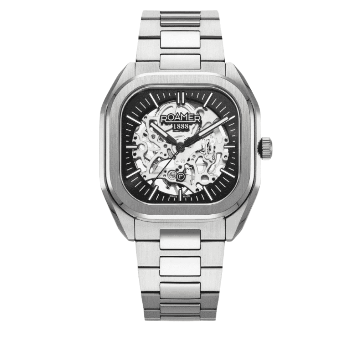 Roamer Mechano Men's Skeleton Watch (Black & Silver) - 985986-41-85-20