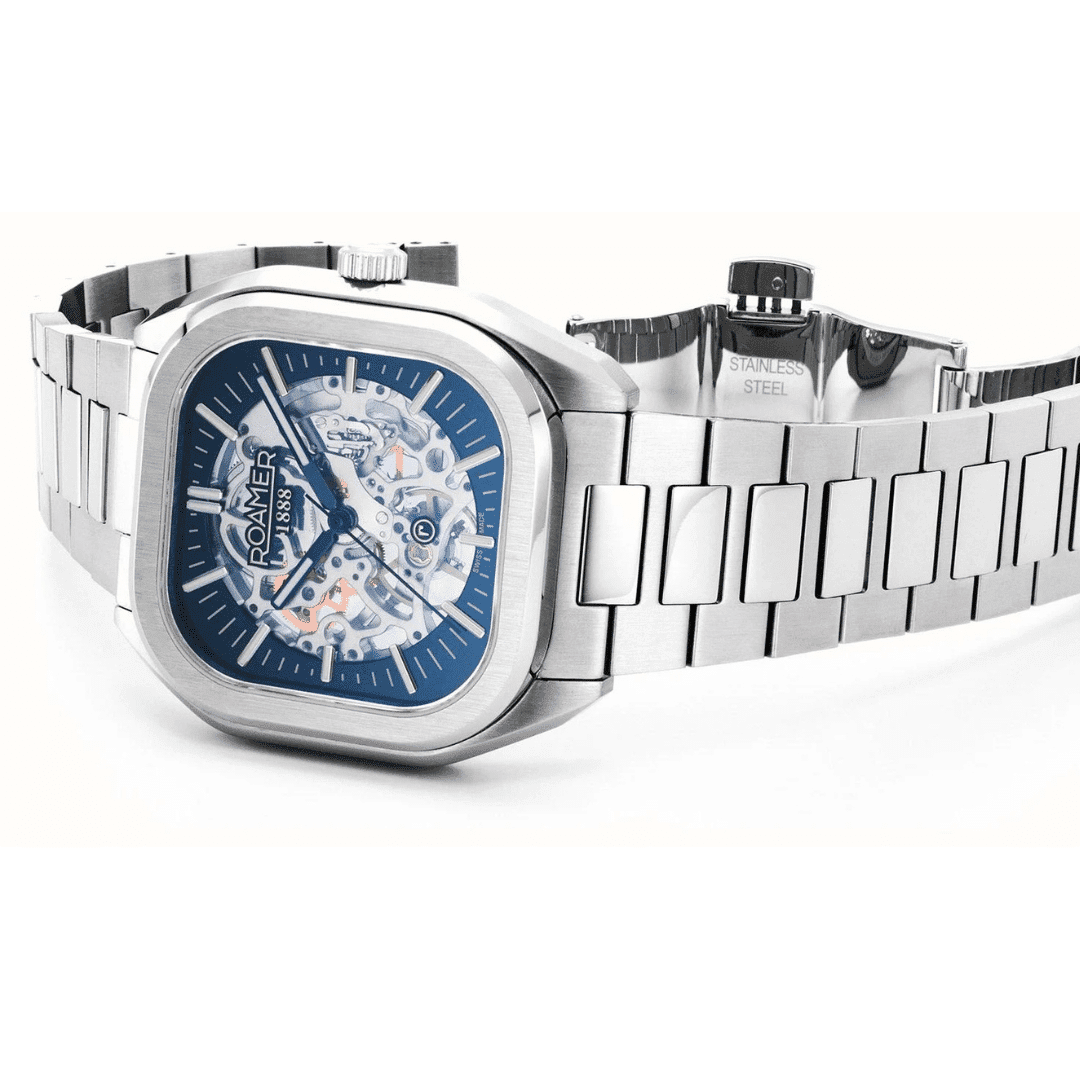 Roamer Mechano Men's Skeleton Watch (Blue & Silver) - 985986-41-45-20 - Image 3