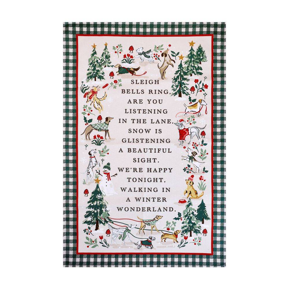 Ulster Weavers Winter Walkies Tea Towel Multi-Coloured