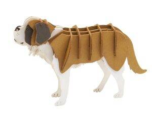 3D model, St Bernard, special cardboard, laser-cut