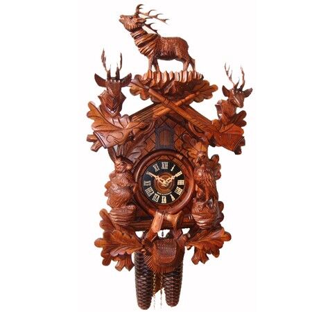 8 Day Cuckoo Clock With Stags 837 4