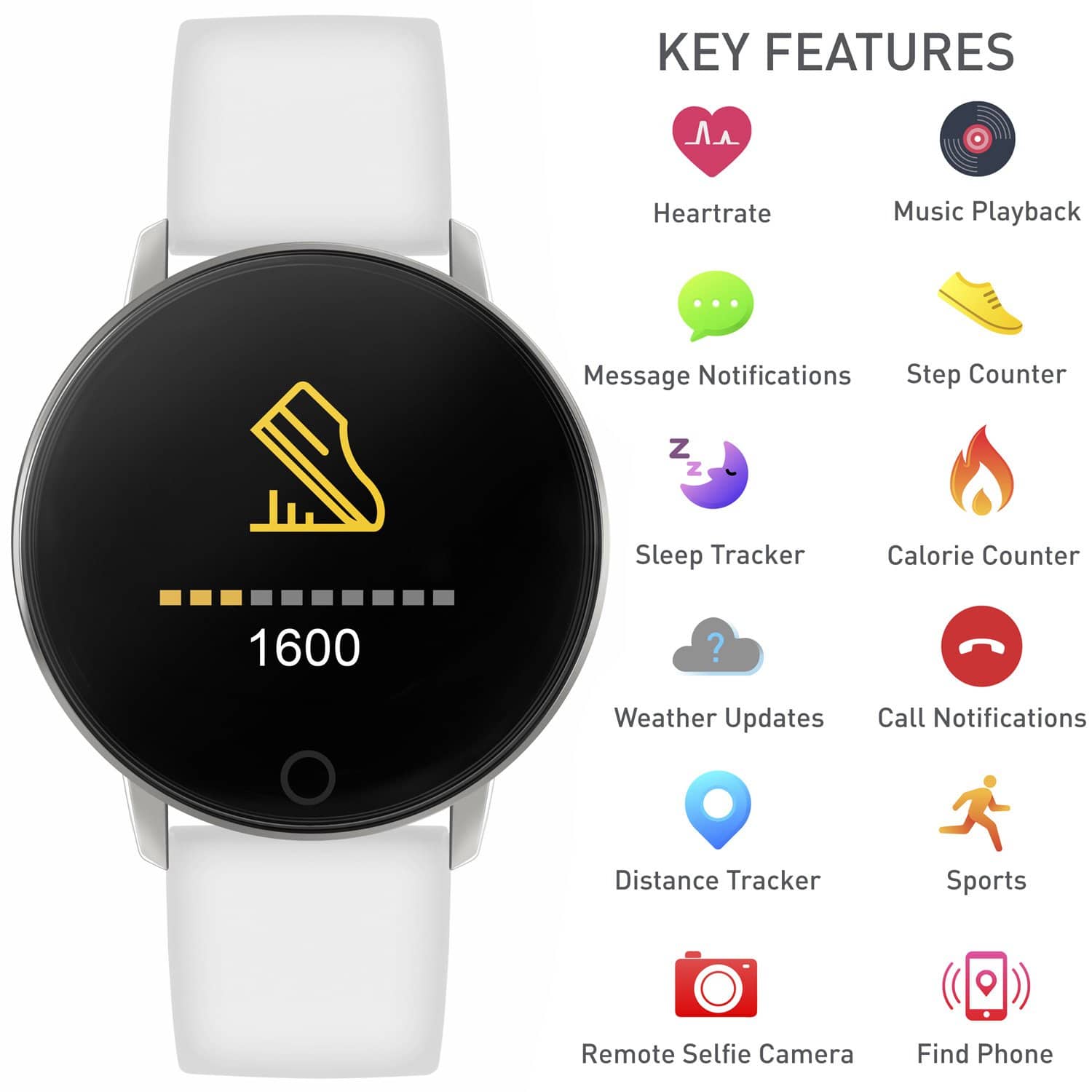 Reflex Active Smart Watch White - RA05-2019 - Image 2