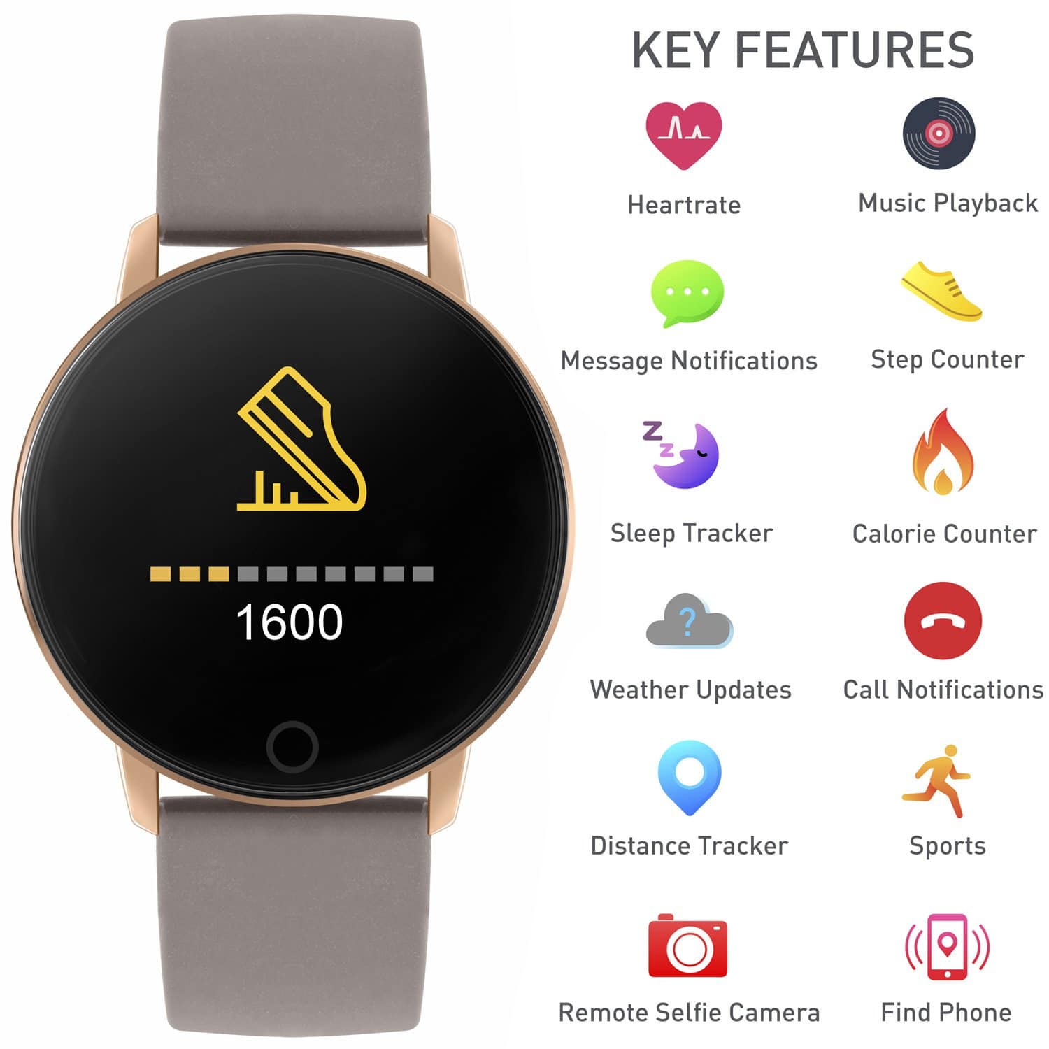 Reflex Active Smart Watch Grey Strap - RA05-2034 - Image 2