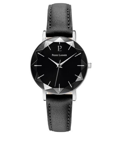 Ladies Watch MULTIPLES Black Dial Black Leather Strap - 009M633