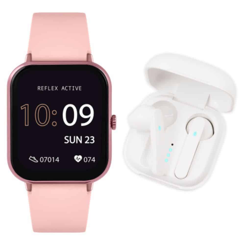 Reflex Active Series 17 Pink Silicone Strap & Ear Buds Bundle - RA17-2162-TWS