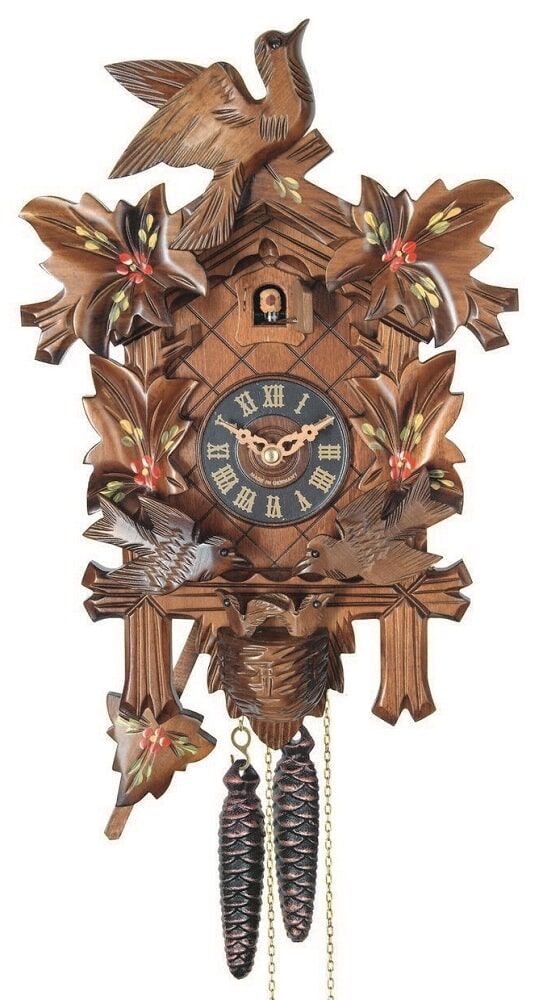 Painted Moving Birds Cuckoo Clock 636-6