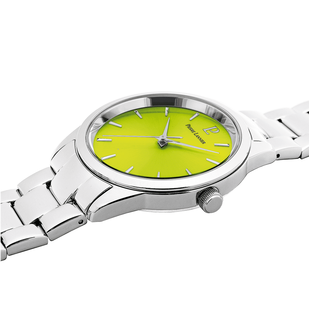 Roxane Watch with lime green dial and stainless steel strap - 069G671 - Image 2