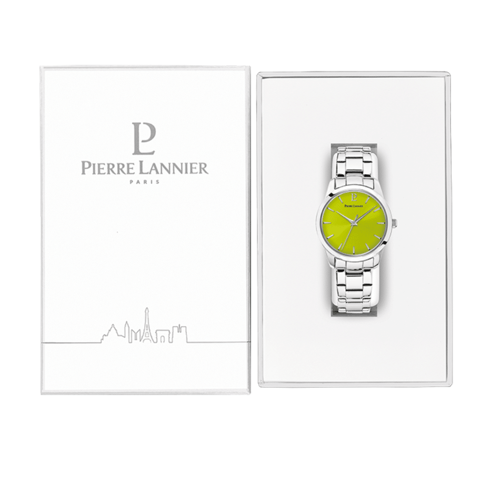 Roxane Watch with lime green dial and stainless steel strap - 069G671 - Image 5