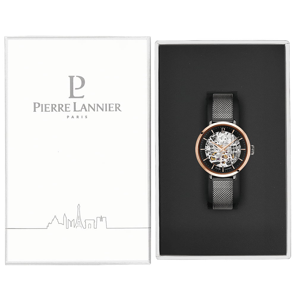 Automatic Skeleton with black dial and grey mesh strap - 314C988 - Image 5