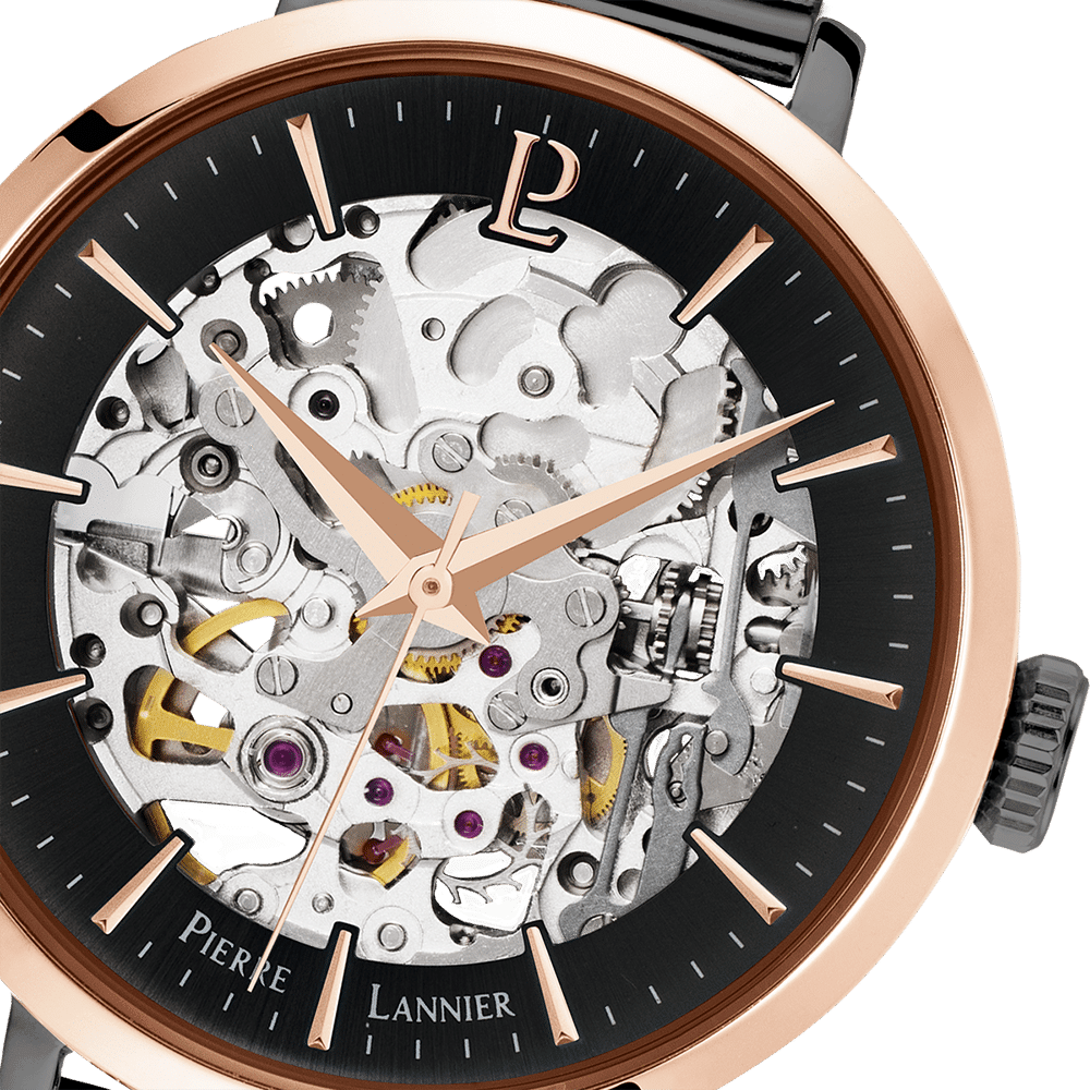 Automatic Skeleton with black dial and grey mesh strap - 314C988 - Image 3