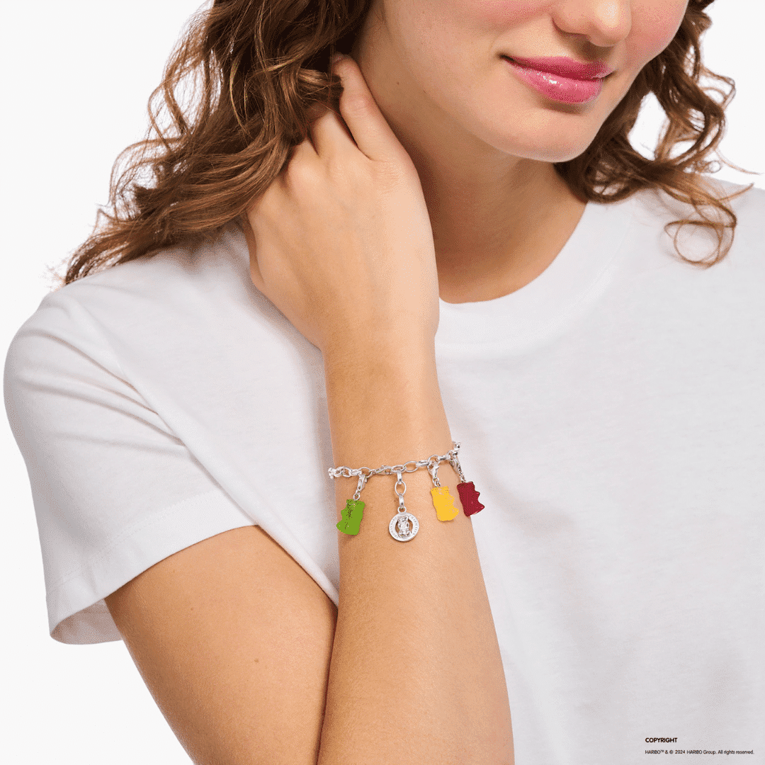 Silver Charm Bracelet with Goldbear logo - Image 2