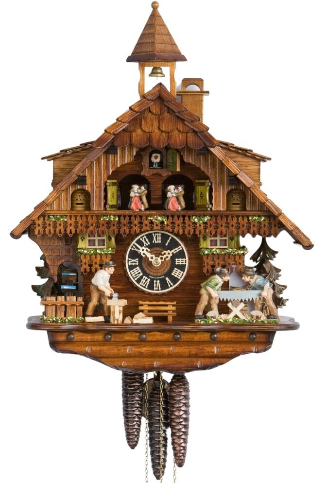 6275T Log Cutter Clock Musical