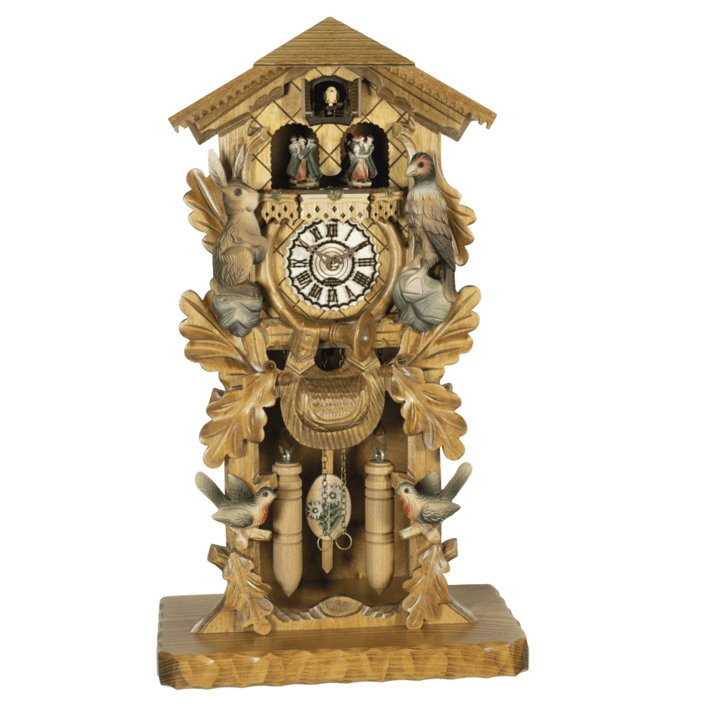 Mantel Cuckoo Clock with Painted Birds - 386-2QMT