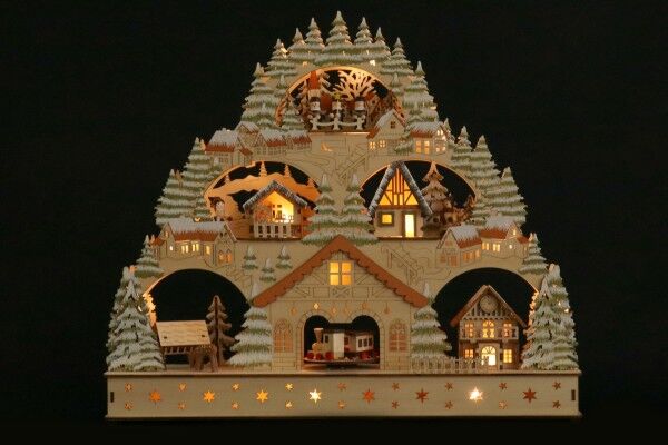 Wooden Village Light Scene with Moving Train - 990010 - Image 4