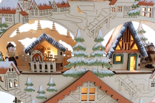 Wooden Village Light Scene with Moving Train - 990010 - Image 3